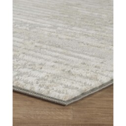 Perla Modern Abstract Linear Living Room Area Rug Metallic Sheen Molten-Grey - Grey / 170cm - thumbnail 5