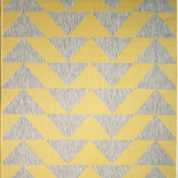 Geometric Flatweave Indoor Outdoor Rug - Yellow / 170 x 120cm - thumbnail 4