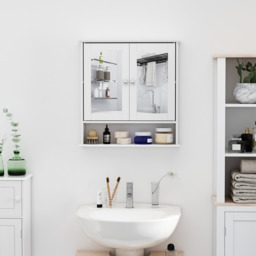 kleankin Wall-mounted Bathroom Cabinet Mirror - White - thumbnail 2