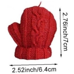 Handmade Unscented Fancy Christmas Wax Candles - Red - thumbnail 4