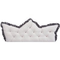 Crown-Shaped Tufted Headboard Pillow - Pearl White / 150cm