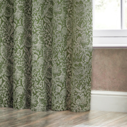Bali Jacquard Eyelet Curtain Pair - Olive / 117cm / 183cm - thumbnail 2
