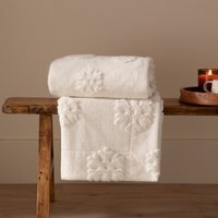 Snowflakes Velvet Jacquard Throw - Snow