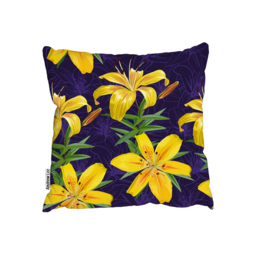 Yellow Lily Flowers Outdoor Cushion - Yellow / 60cm - thumbnail 2