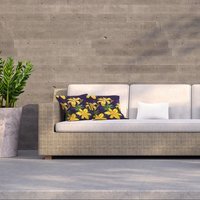 Yellow Lily Flowers Outdoor Cushion - Yellow / 60cm - thumbnail 1