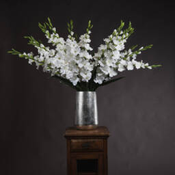 Gladioli Stems Height and Charm in Artificial Blooms - White - thumbnail 3