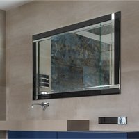 MirrorOutlet Calder Black Glass Venetian Mirror 120 x 80cm - Black - thumbnail 1