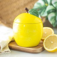 Ceramic Fruit Shape Jar and Candle - Lemon