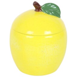 Ceramic Fruit Shape Jar and Candle - Lemon - thumbnail 4