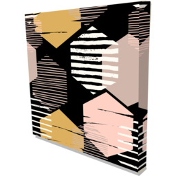 'Hexagon Trending' Graphic Art Print on Canvas - Yellow / 31cm - thumbnail 2