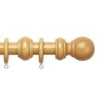 Complete Wooden Curtain Pole Set - Light Ash / 120cm - image 1