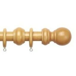 Complete Wooden Curtain Pole Set - Light Ash / 120cm - thumbnail 2