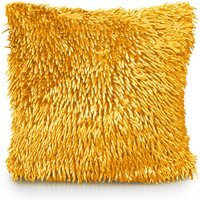 Shaggy Chenille Cushion - Ochre - image 1