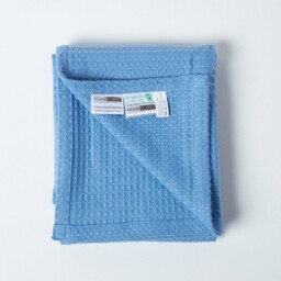 Organic Cotton Waffle Blanket - Blue / 150cm / 125 x 150 cm - thumbnail 4