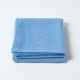 Organic Cotton Waffle Blanket - Blue / 150cm / 125 x 150 cm - thumbnail 3