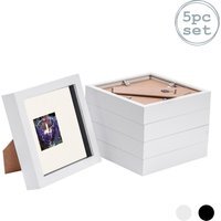 "3D Box Photo Frame - 6 x 6"" with 2 x 2"" Mount - Pack of 5 - White/Ivory"