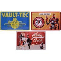 Fallout Set of 3 Tin Signs - Multi