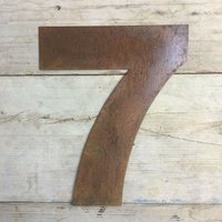 Personalised Metal lettering , Personalised Gift , Rusty Chunky Number 7 - Rusted