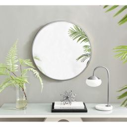 Emma Round Silver Frame Wall Mirror OLD - Silver / 61cm - thumbnail 3