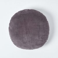 Velvet Round Cushion - Dark Grey