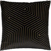 Evoke Cut Velvet Cushion - Black / 55cm / Polyester - image 1