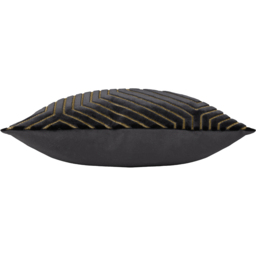 Evoke Cut Velvet Cushion - Black / 55cm / Polyester - thumbnail 4
