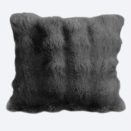 Luxury Supersoft Faux Fur Cushion - Charcoal / 43cm - thumbnail 2