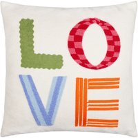 Love Tuft Embroidered Cushion - Multi / Feather - image 1