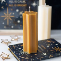 Star Shaped Unscented Taper Candle - Gold - thumbnail 3