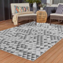 Modern Triangle Design Outdoor-Indoor Waterproof Rugs - Dark Grey / 160x230 cm Rectangle - thumbnail 2