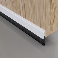 White PVC Draught Excluder Premium Door Strip Brush Seal Concealed Fixings 914mm - Grey - image 1