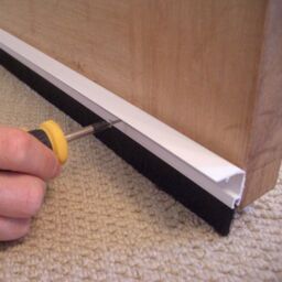 White PVC Draught Excluder Premium Door Strip Brush Seal Concealed Fixings 914mm - Grey - thumbnail 2