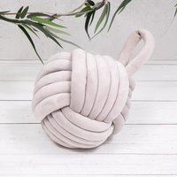 Grey Velvet Knot Doorstop - Grey