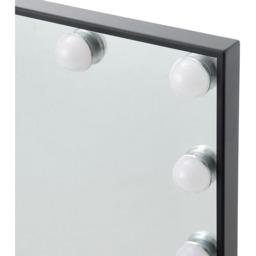 Large Hollywood Rectangle LED Vanity Mirror with Black Edge - Black / 62cm - thumbnail 3