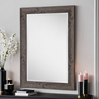 Rustic Grey Wash Rectangular Mirror - Light Grey / 77cm