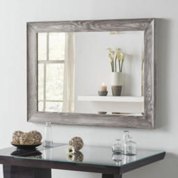 Rustic Grey Wash Rectangular Mirror - Light Grey / 77cm - thumbnail 2