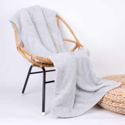 Grey Super Soft Cosy Fleece Throw 130x160cm - Grey - thumbnail 2