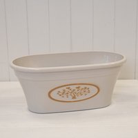 Cream Round Love Heart Tree Trough Recycled Plastic Planter - Cream