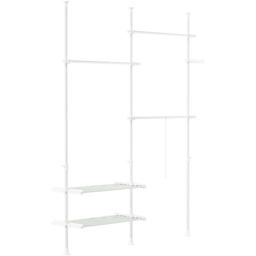 Telescopic Floor Hanger with Shelves - White - thumbnail 3