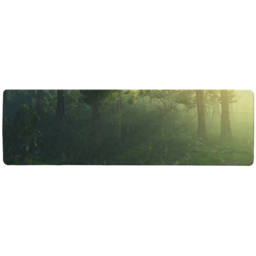 Glowing fog among the trees Designer Runner Rug - Green - thumbnail 2