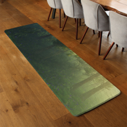 Glowing fog among the trees Designer Runner Rug - Green - thumbnail 3
