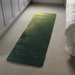 Glowing fog among the trees Designer Runner Rug - Green - thumbnail 4