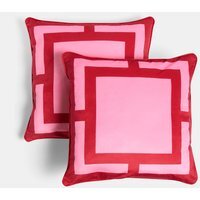 OHS Square Print Cushion Covers - Hot Pink/Red / 45cm / 4