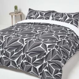 Illusion Printed Duvet Covet Set with Pillowcase - Black / King - thumbnail 2