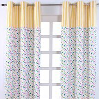 Polka Dots Ready Made Eyelet Curtain Pair - Multicolour / 137cm / 182cm - image 1