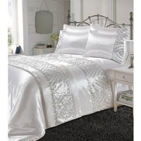Shimmer Duvet Cover Set - White / King