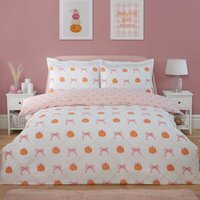 Pretty Bow Pumpkins Duvet Set - Blush / Single