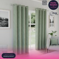 Austin Green Blackout Eyelet Curtains - Green / 183cm / 117cm - image 1