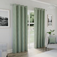 Austin Green Blackout Eyelet Curtains - Green / 117cm / 183cm - image 1
