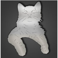 Cat Style 4 Silver Acrylic Mirror - Silver / Medium